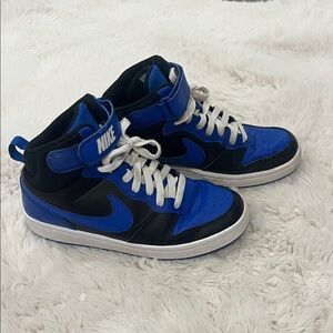 Nike Black and Blue High-Top Sneakers